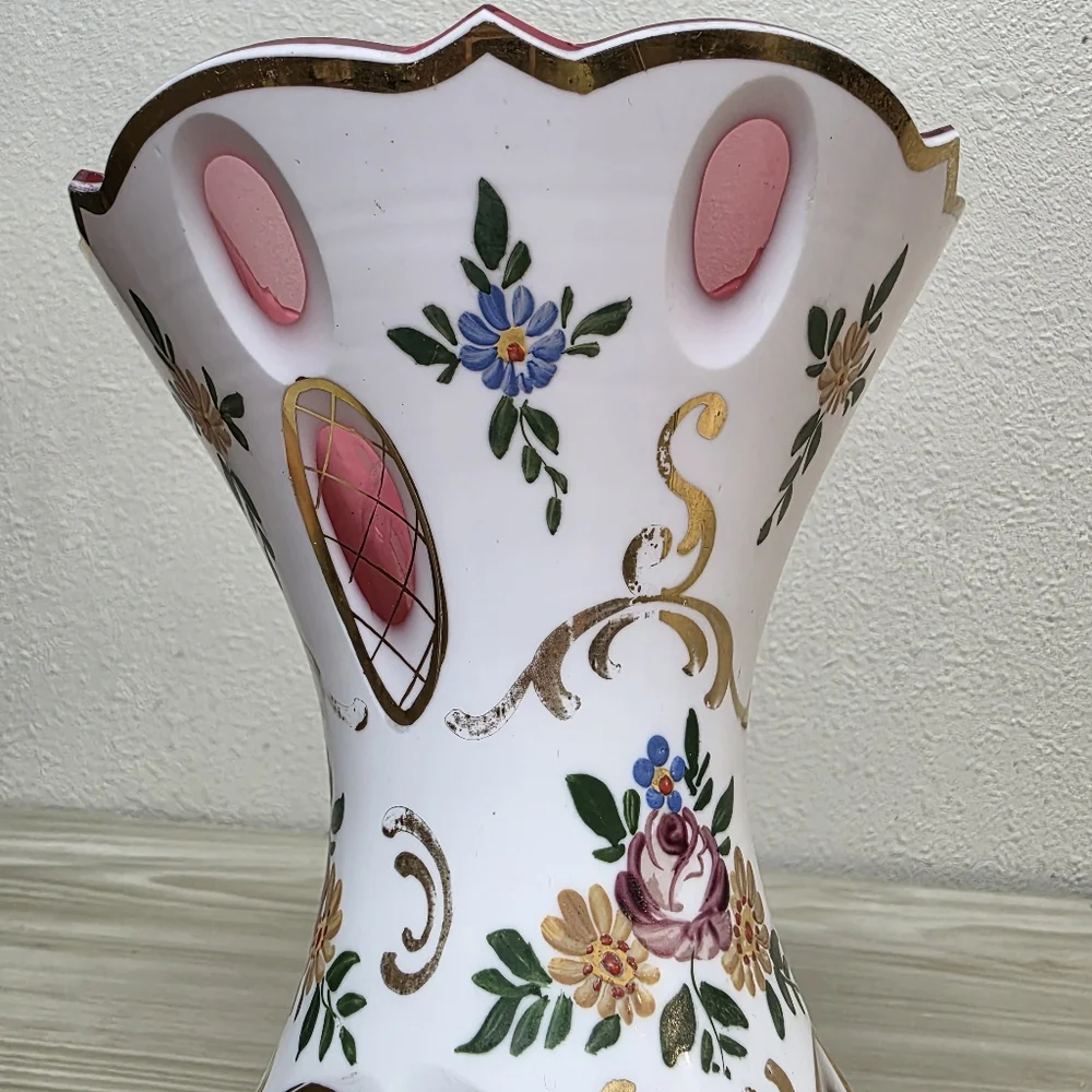 Bohemian Czech Glass Vintage Lamp
